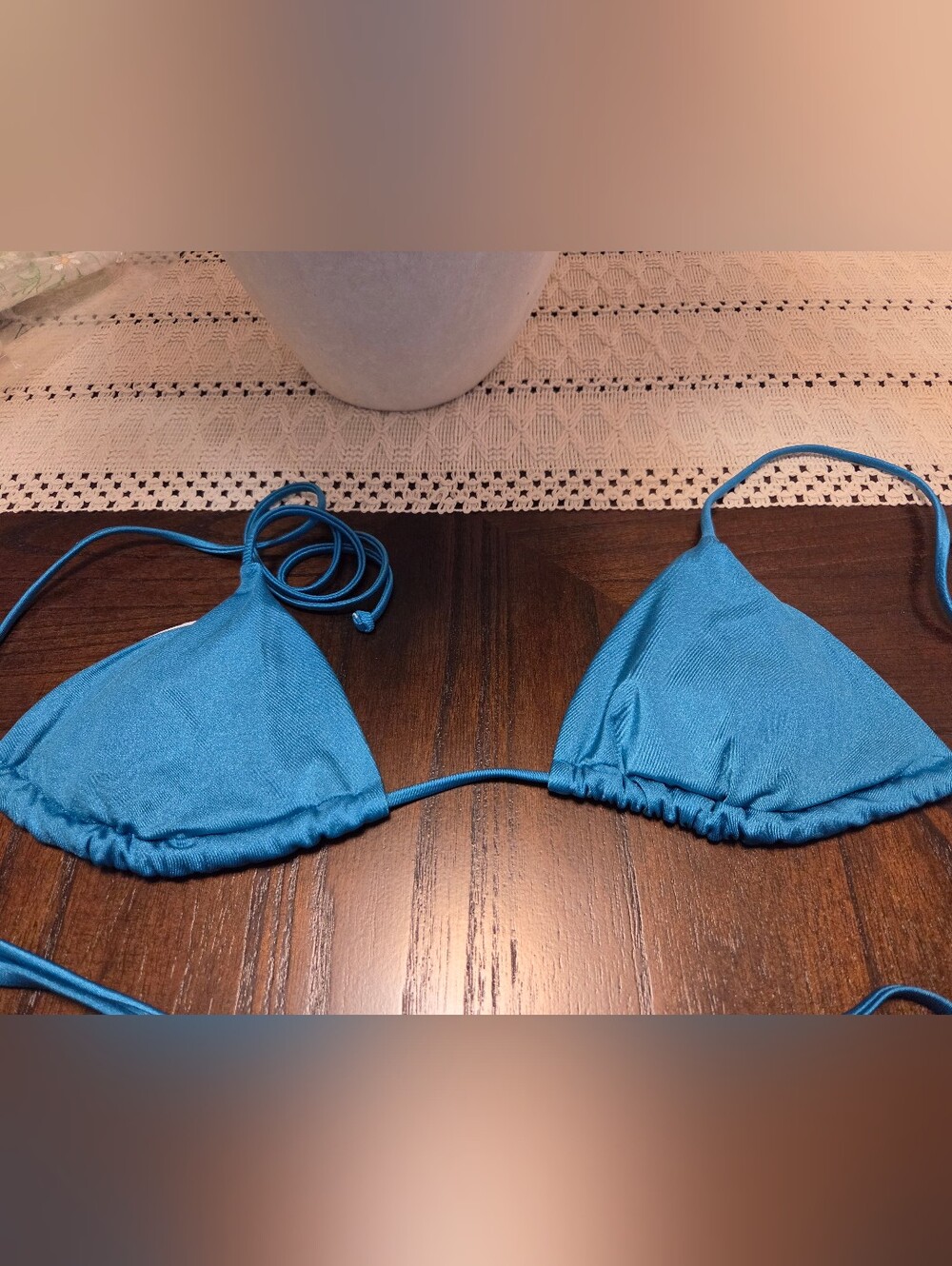 Victoria's Secret Sexy Blue Triangle String Bikini - Picture 2 of 3